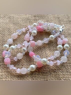 Glass Pearl Beads Crystal necklace Crackle stone New Handmade Designer boho